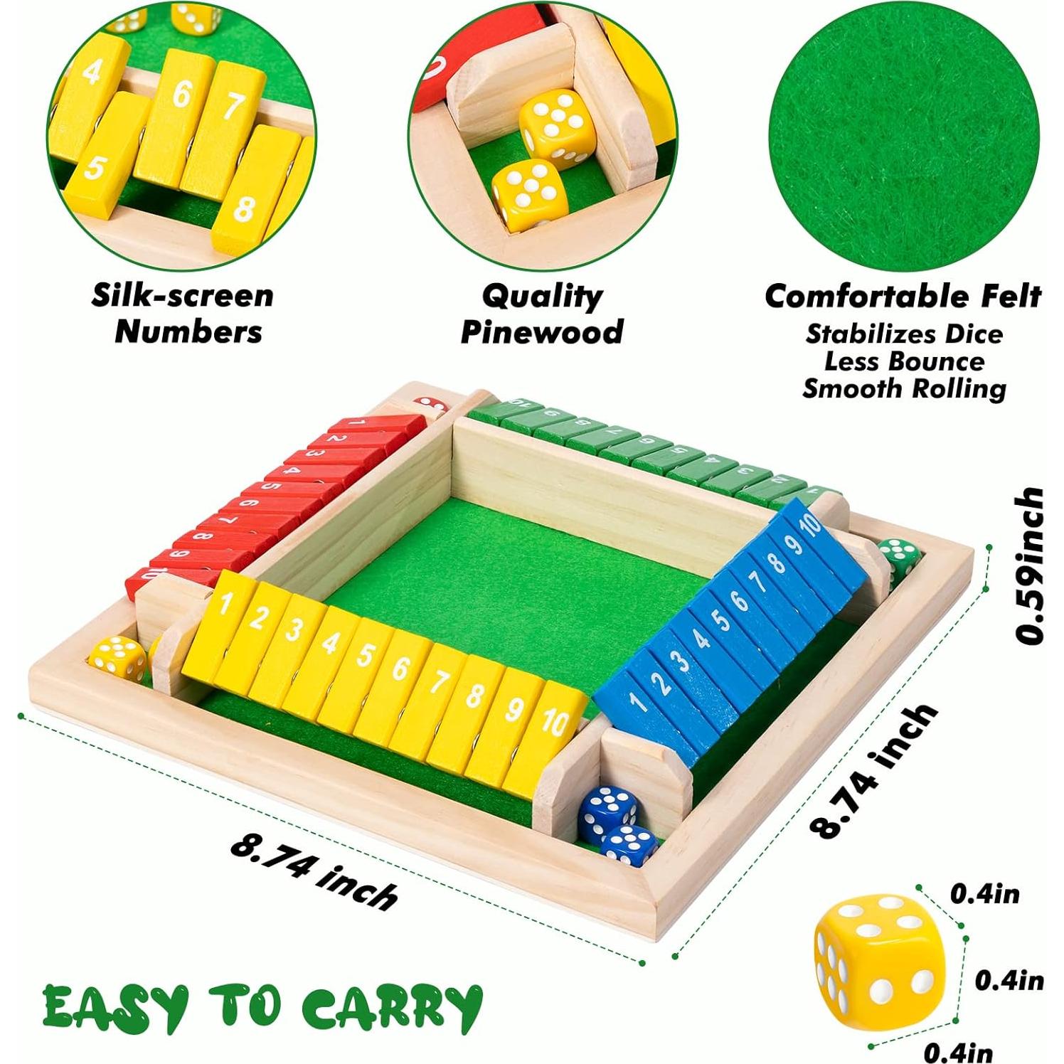 Juego de Dados Cierra la Caja Ineariu 22.1 cm para 4 Jugadores