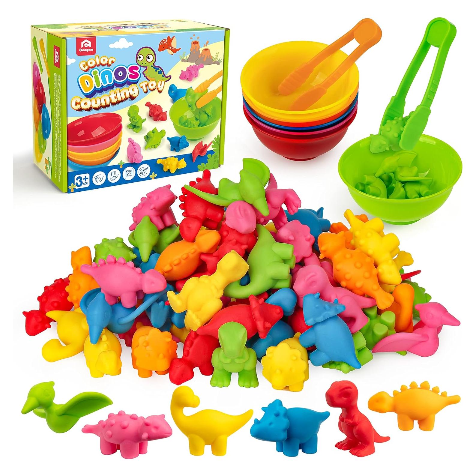 Juego de Clasificación de Dinosaurios Coogam - Juguete Educativo Montessori