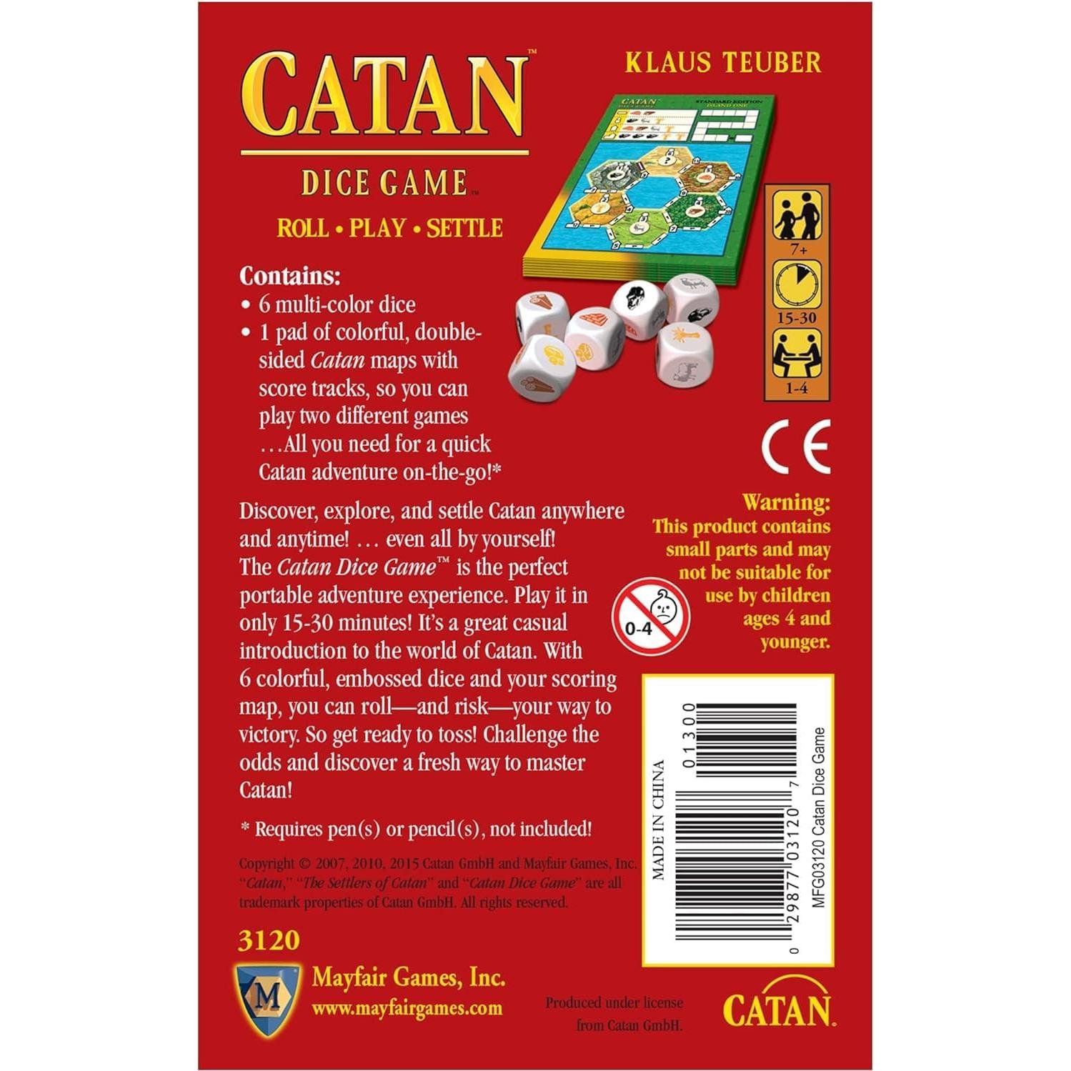 Juego de Dados Catan - Estrategia Familiar 1-4 Jugadores