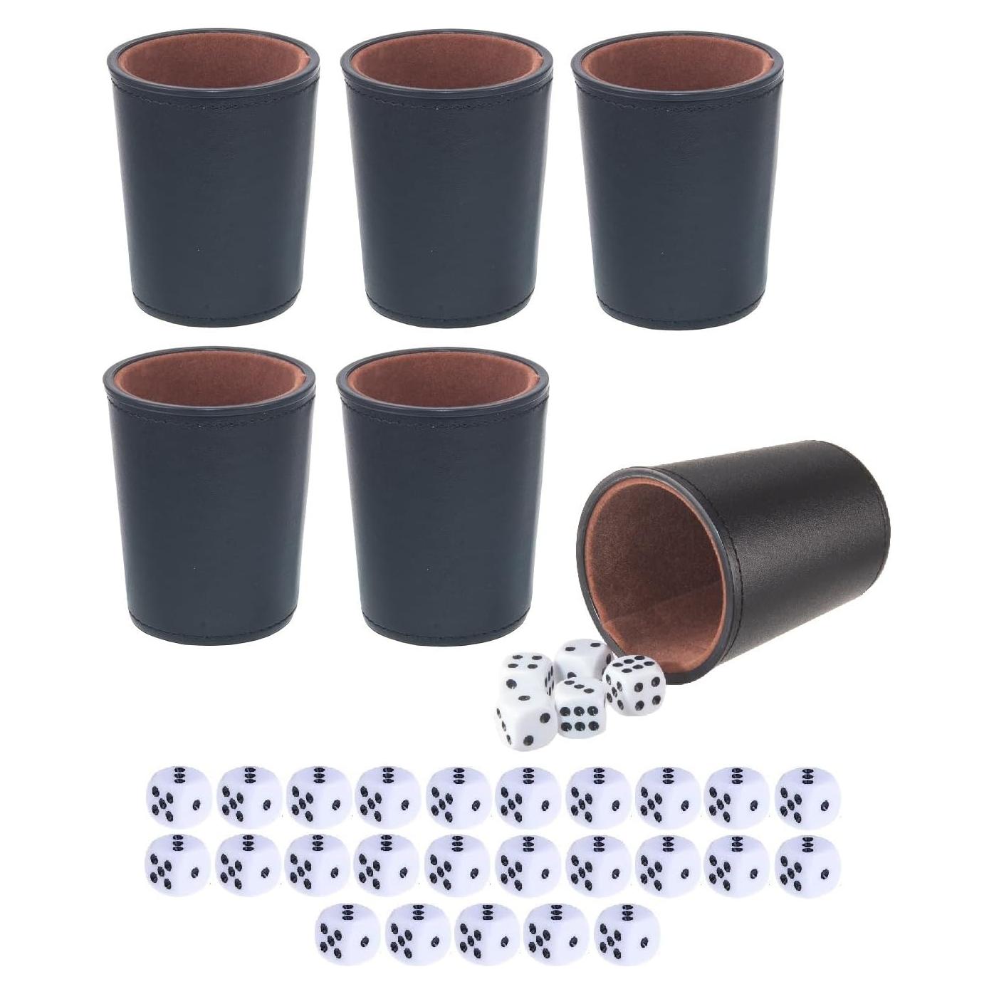 Copa de Dados de Cuero PU Bamboo's Grocery con 30 Dados