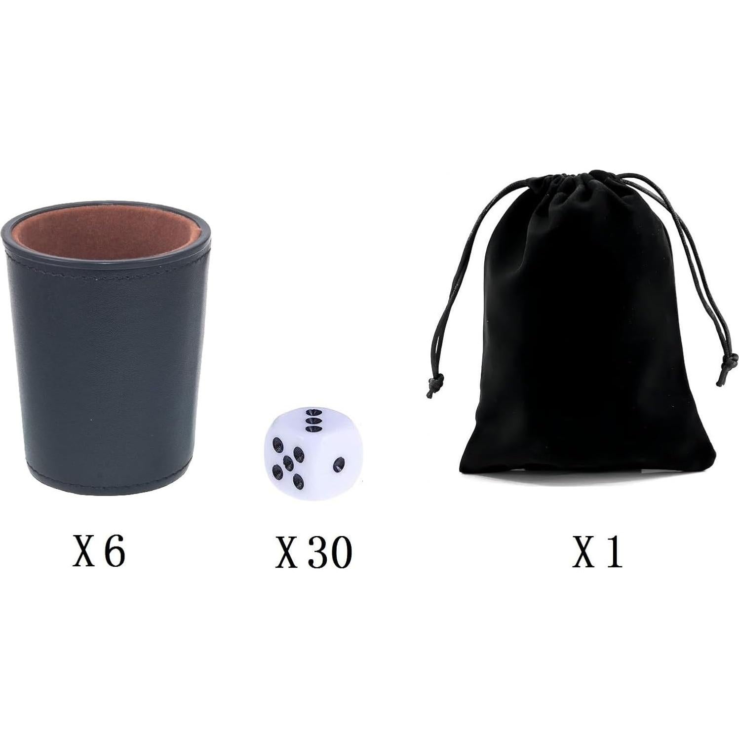 Copa de Dados de Cuero PU Bamboo's Grocery con 30 Dados