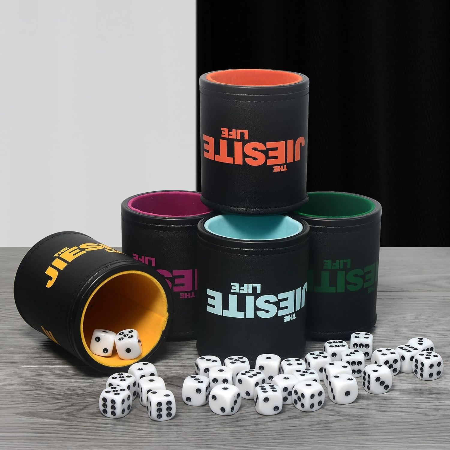 Juego de Taza de Dados JIESITE con 5 Dados y Estuche