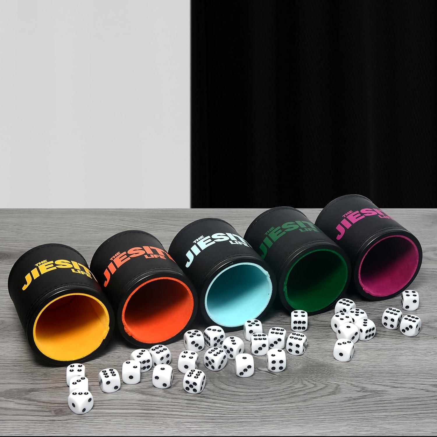 Juego de Taza de Dados JIESITE con 5 Dados y Estuche
