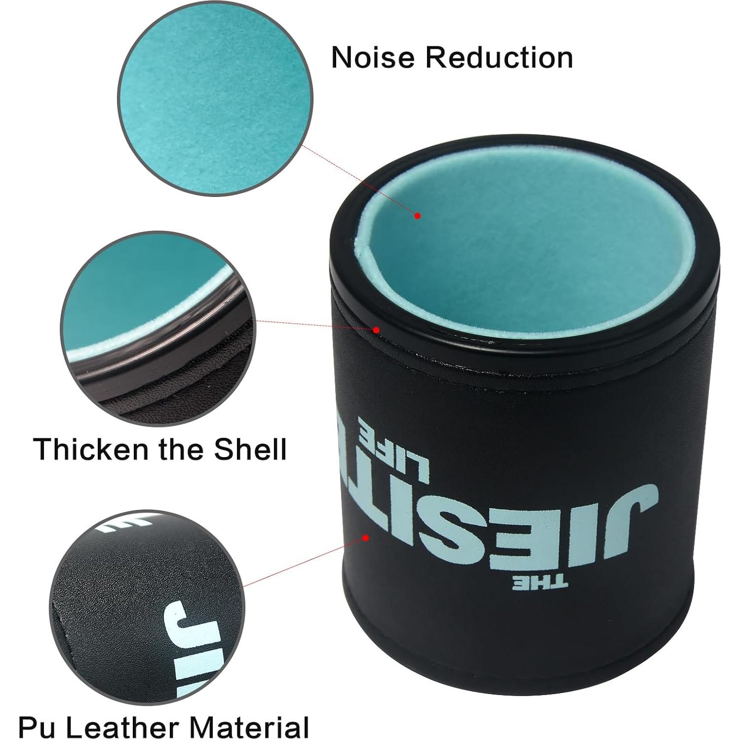 Juego de Taza de Dados JIESITE con 5 Dados y Estuche