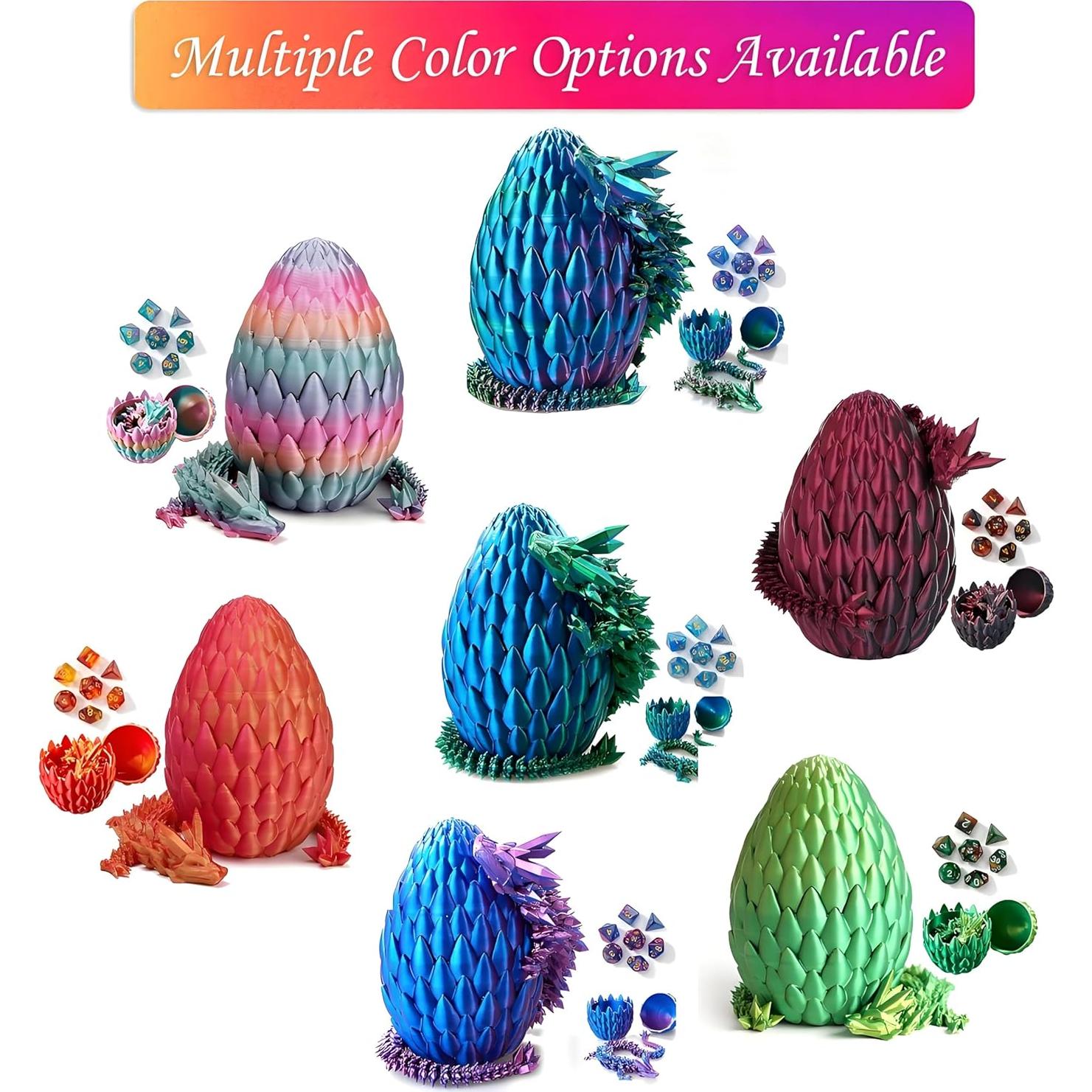 Juego de Dados Poliedricos Viyohoh 7pcs Huevo de Dragón 3D