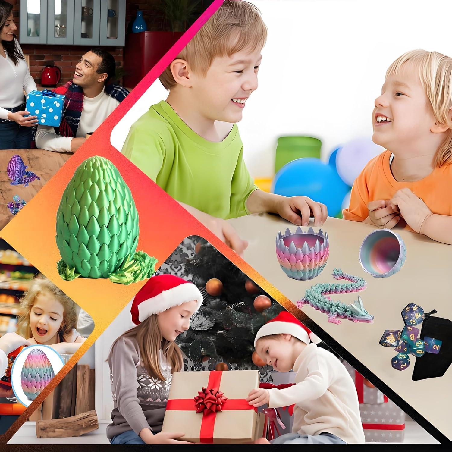 Juego de Dados Poliedricos Viyohoh 7pcs Huevo de Dragón 3D