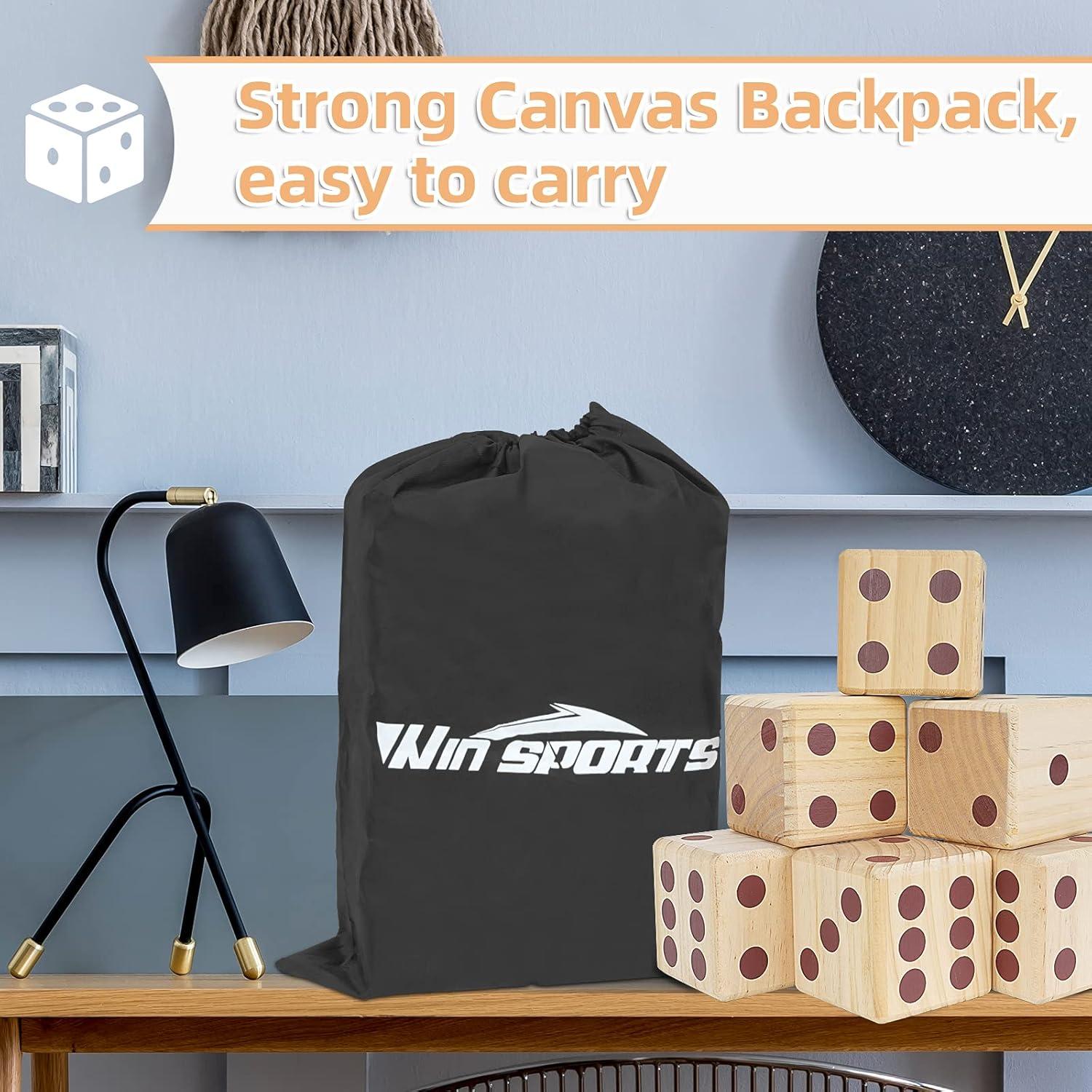 Juego de Dados Gigante de Madera Win SPORTS 8.9 cm para Jardín