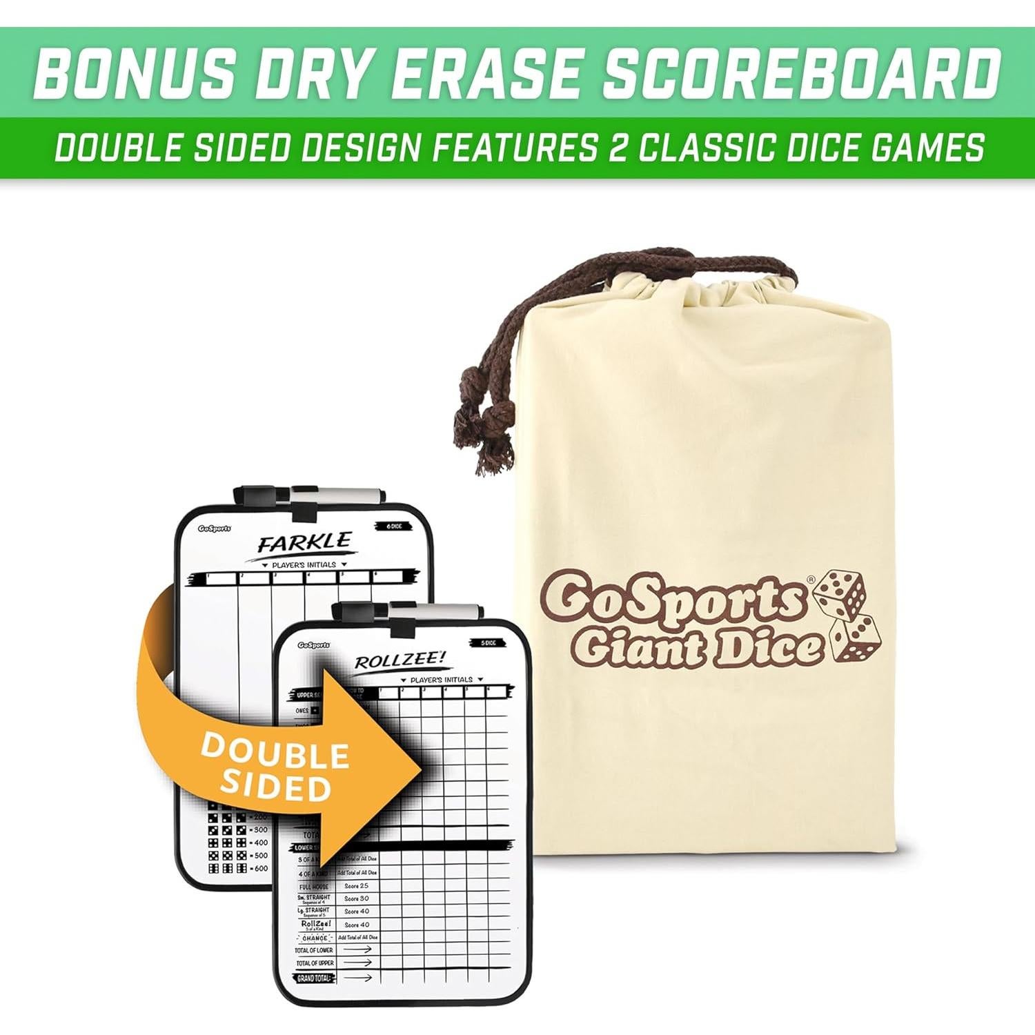 Juego de Dados de Madera Gigante GoSports 6 Dados 8.89 cm