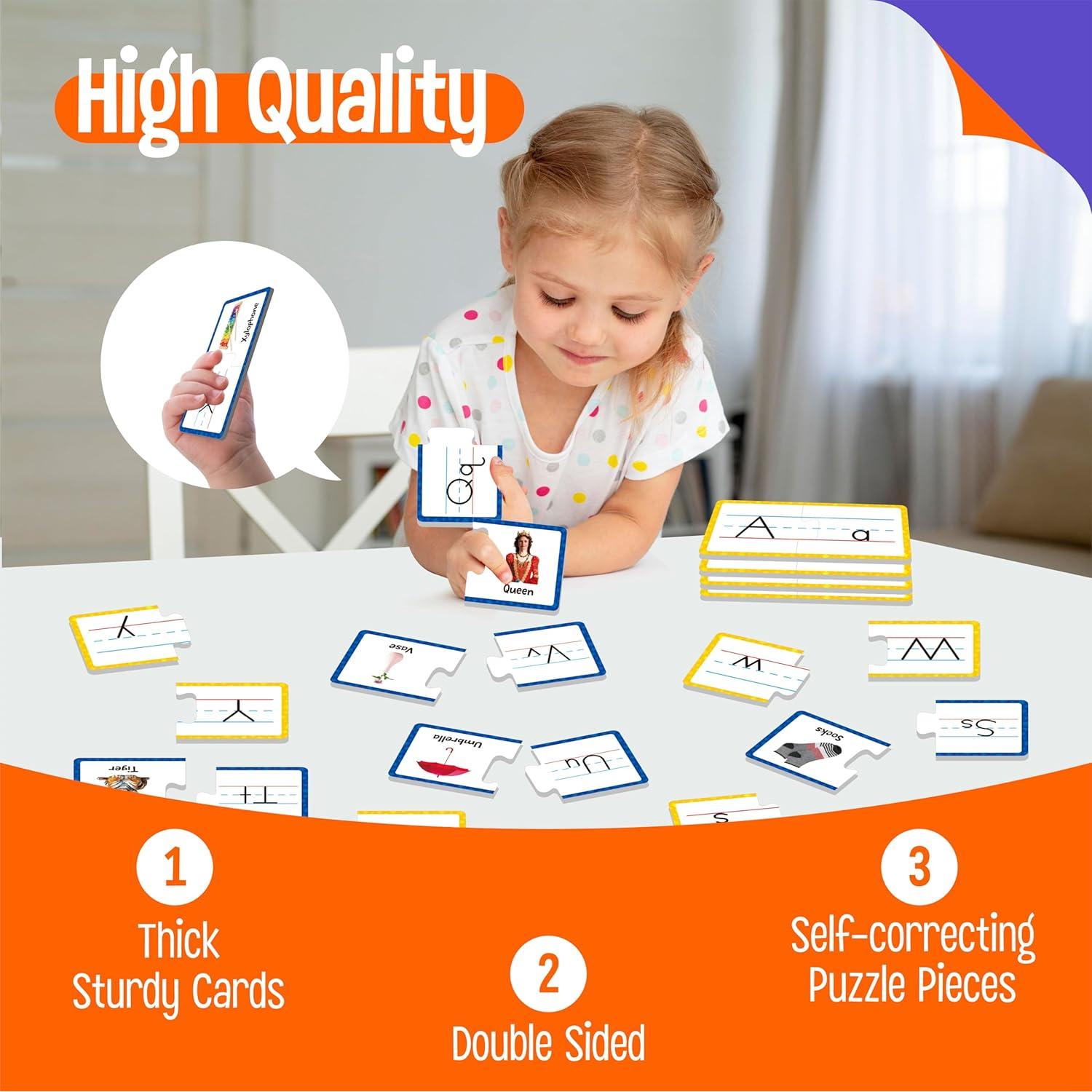 Tarjetas de Rompecabezas del Alfabeto SpriteGru 26 PCS Doble Cara