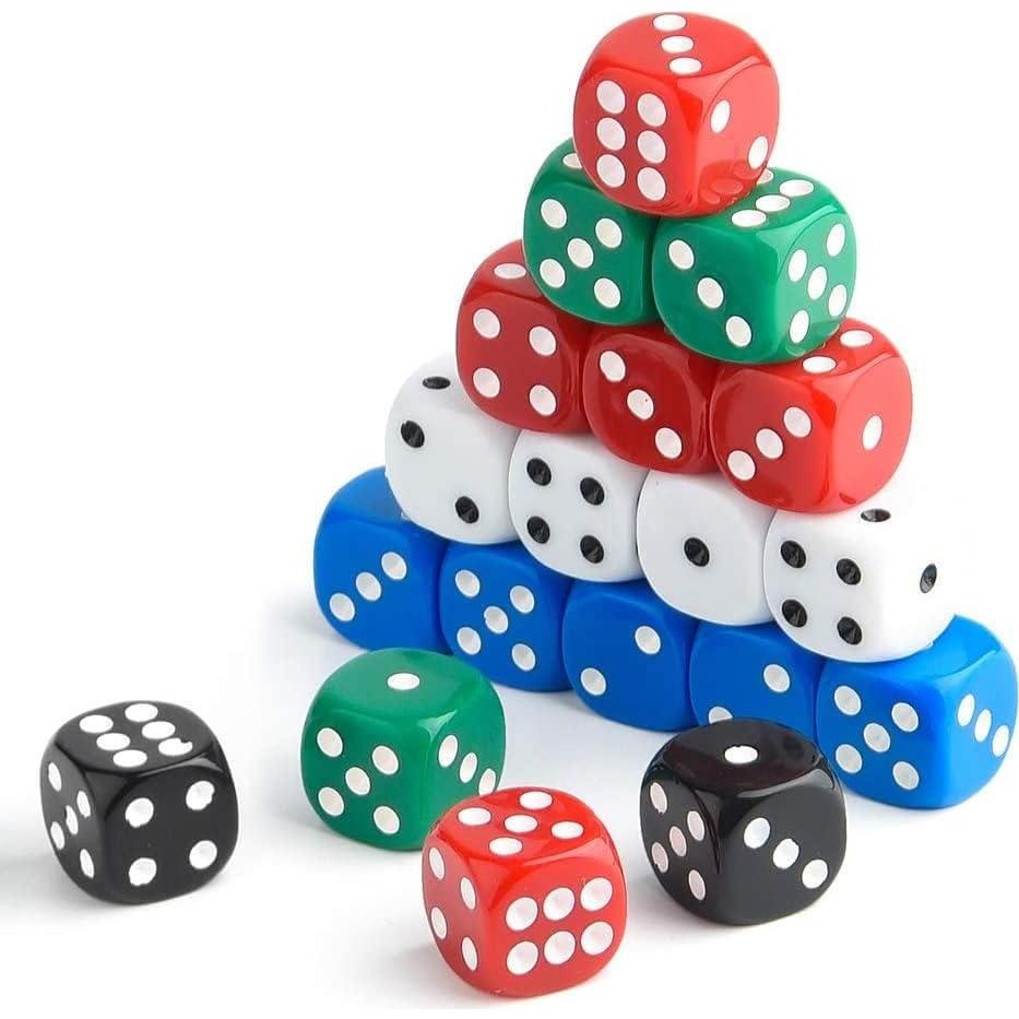 Juego de Dados de 25 Piezas 5 Colores con Bolsas TOSAIHOEA