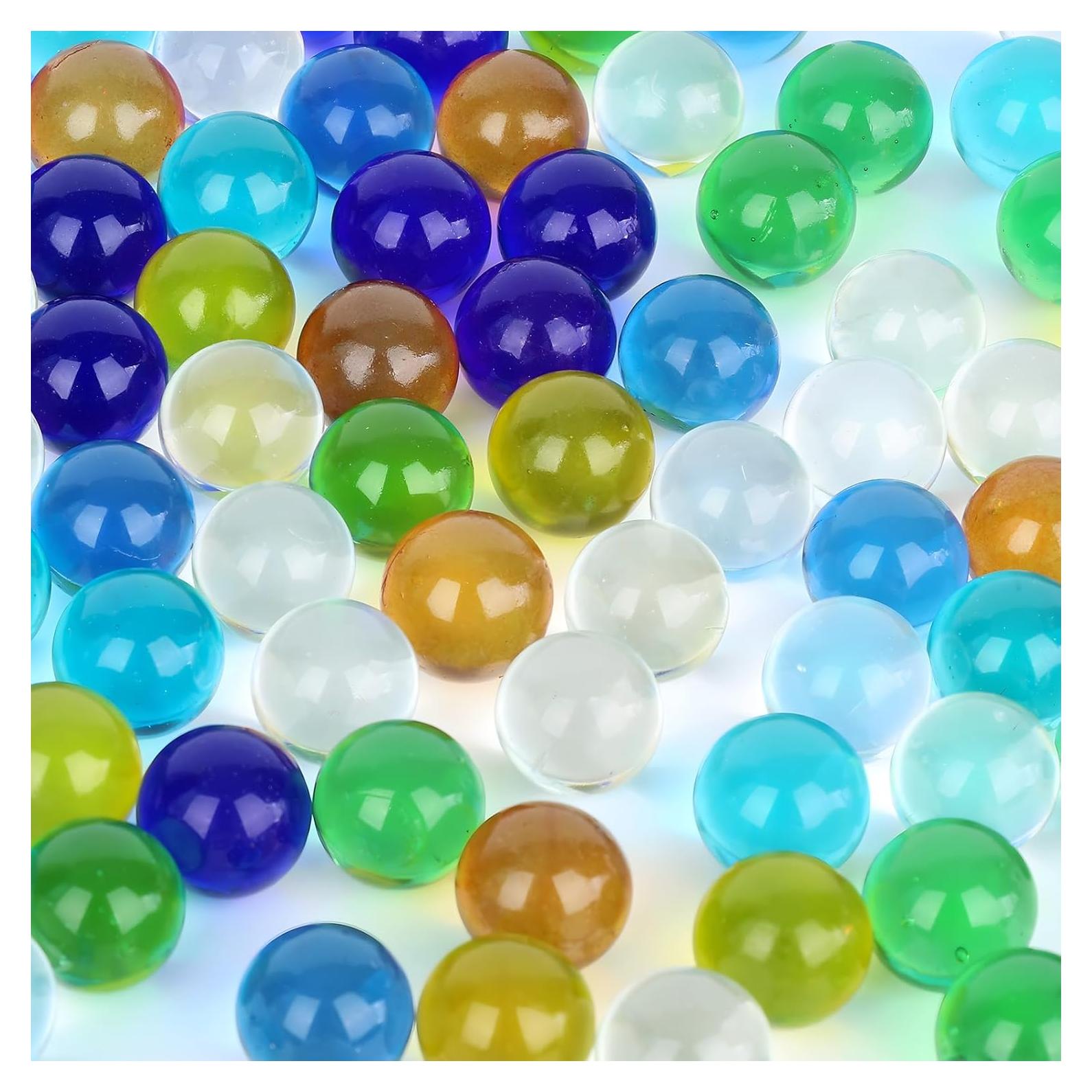 Canicas de vidrio 180PCS 3 Nutrias, 7 colores, 1.4 cm