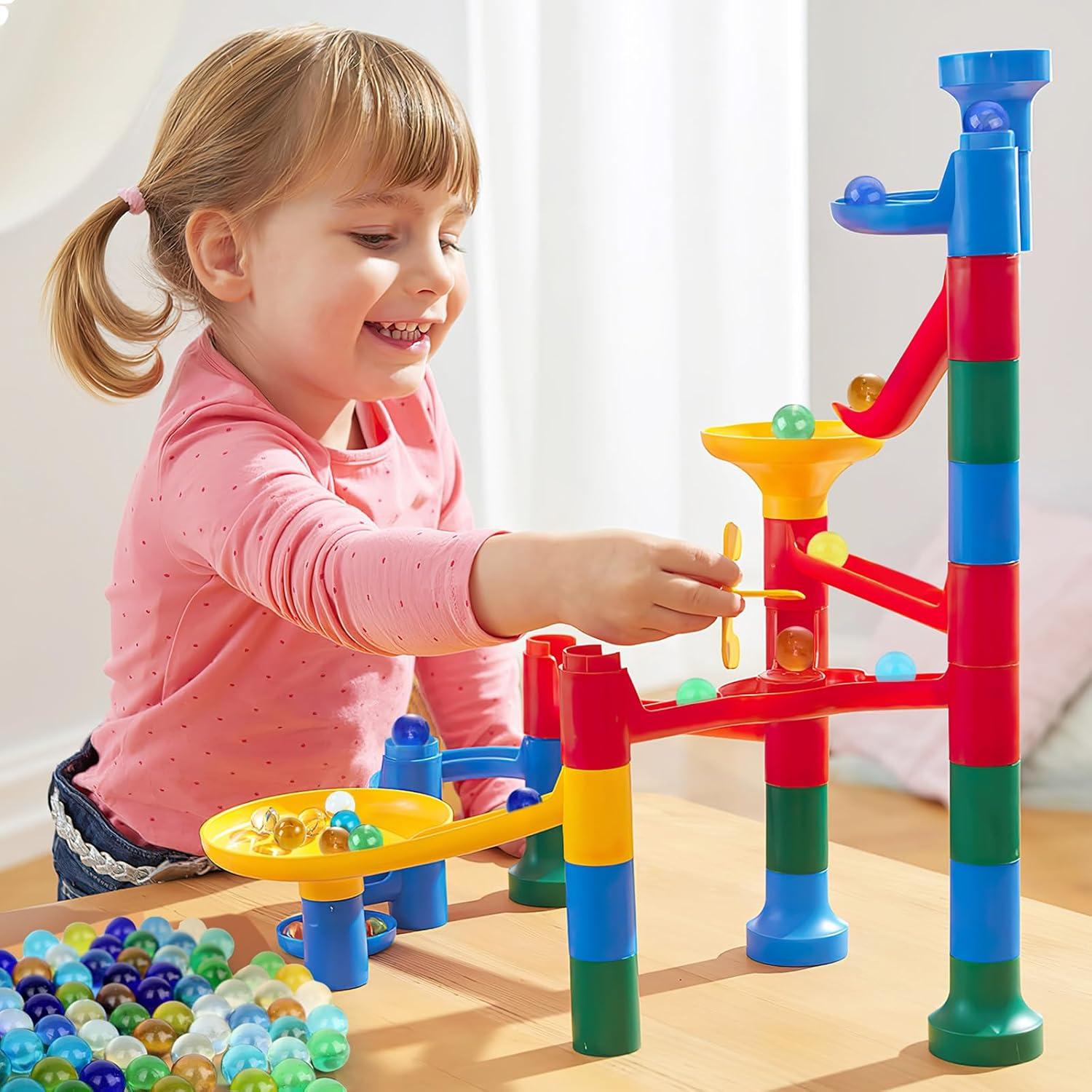 Canicas de vidrio 180PCS 3 Nutrias, 7 colores, 1.4 cm