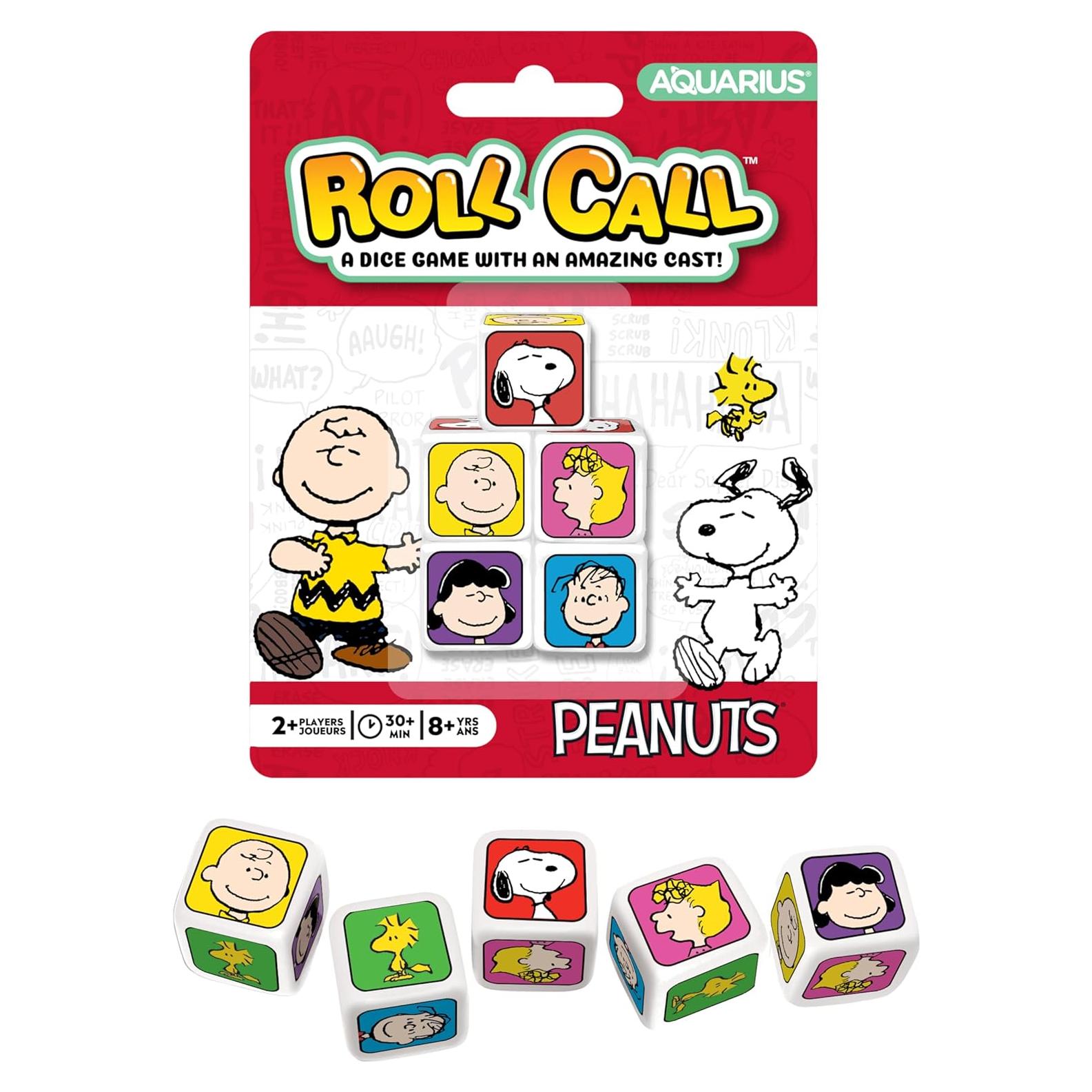 Juego de Dados AQUARIUS Peanuts Roll Call - 5 Dados para 2+ Jugadores