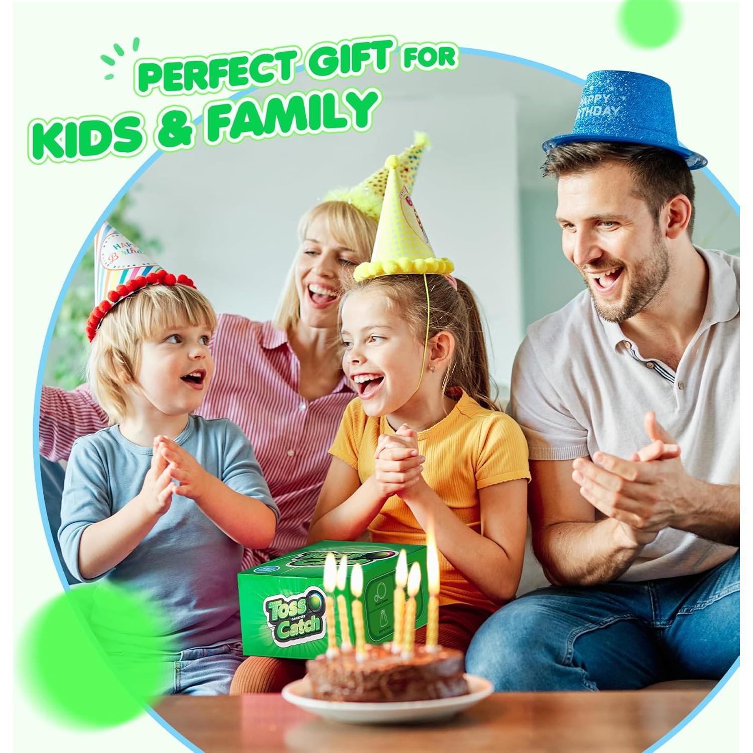 Juego de Lanzar y Atrapar TEILLNET - 4 Palas y Pelotas - Azul