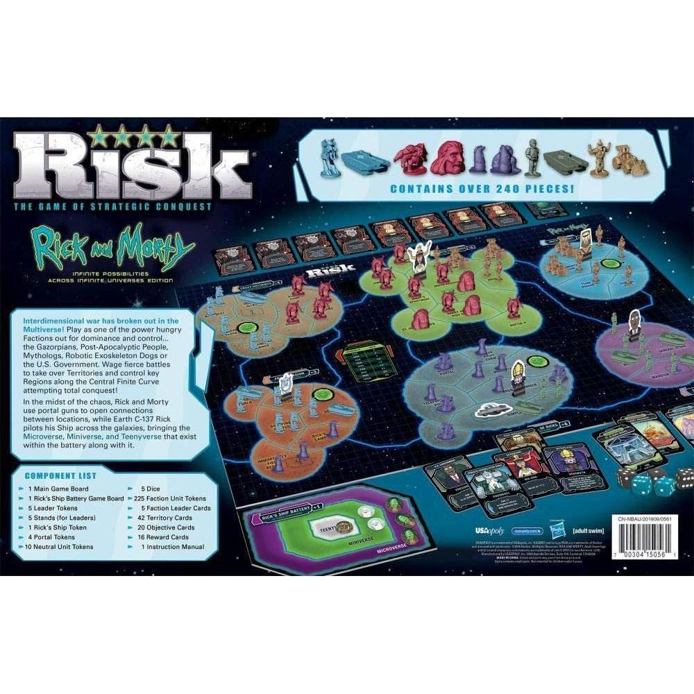 Juego de Mesa Riesgo Rick y Morty USAopoly 3-5 Jugadores