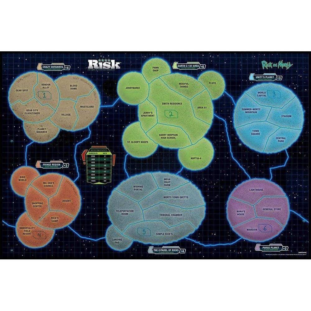 Juego de Mesa Riesgo Rick y Morty USAopoly 3-5 Jugadores