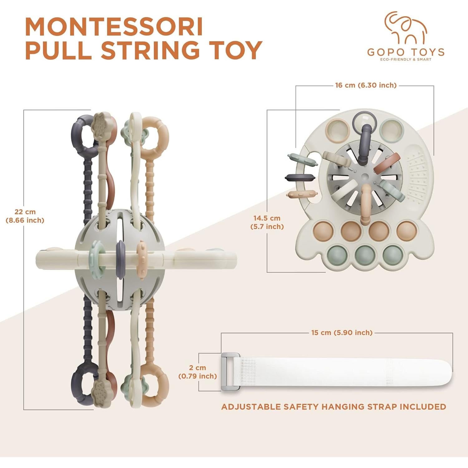 Juguete Montessori de Cuerda de Silicona GOPO 18+ Meses