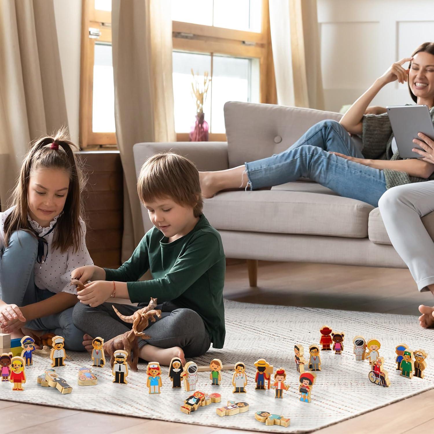 Juguetes de Madera Kathfly 36 Piezas Figuras Profesiones