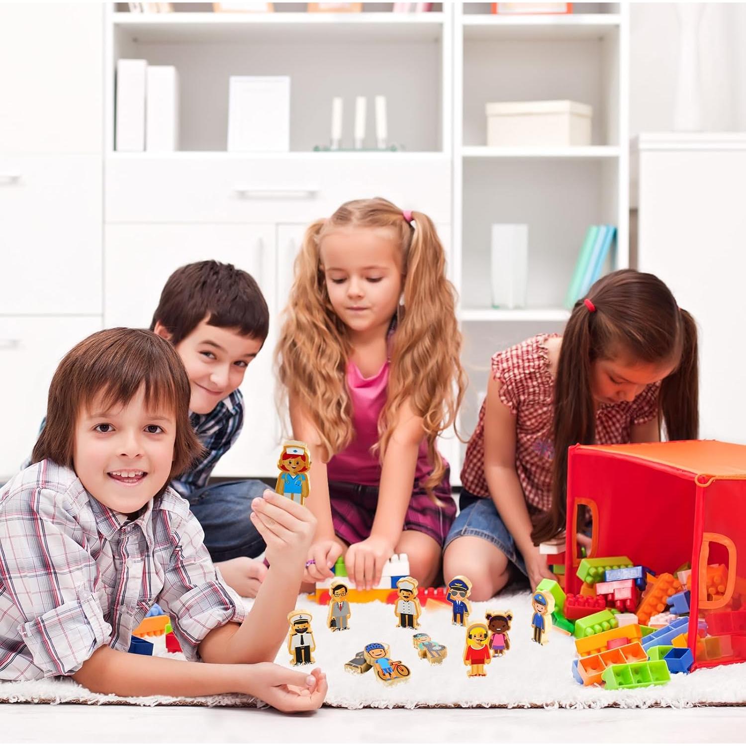 Juguetes de Madera Kathfly 36 Piezas Figuras Profesiones