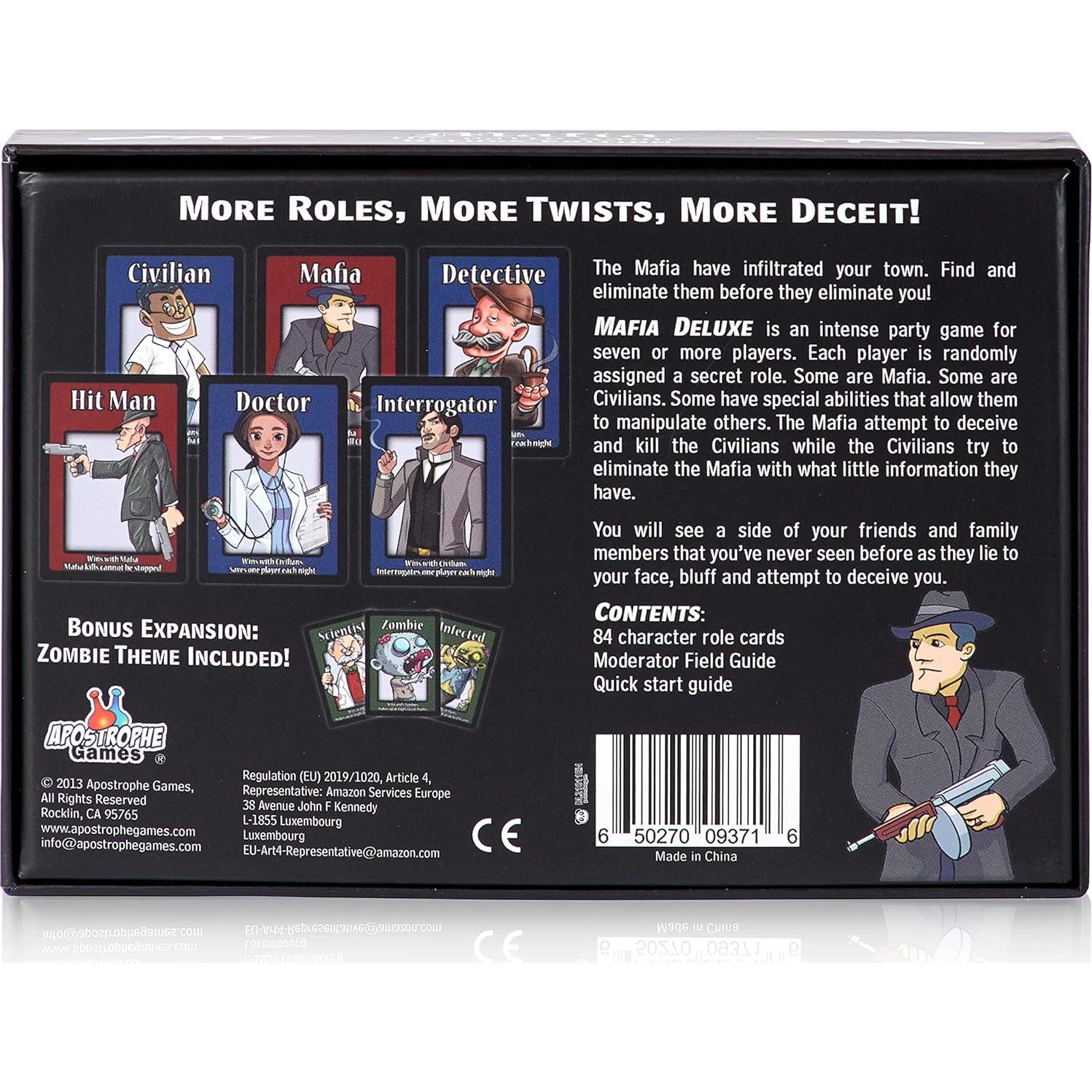 Juego de Mesa Mafia Deluxe Apostrophe Games - 84 Cartas, 7+ Jugadores