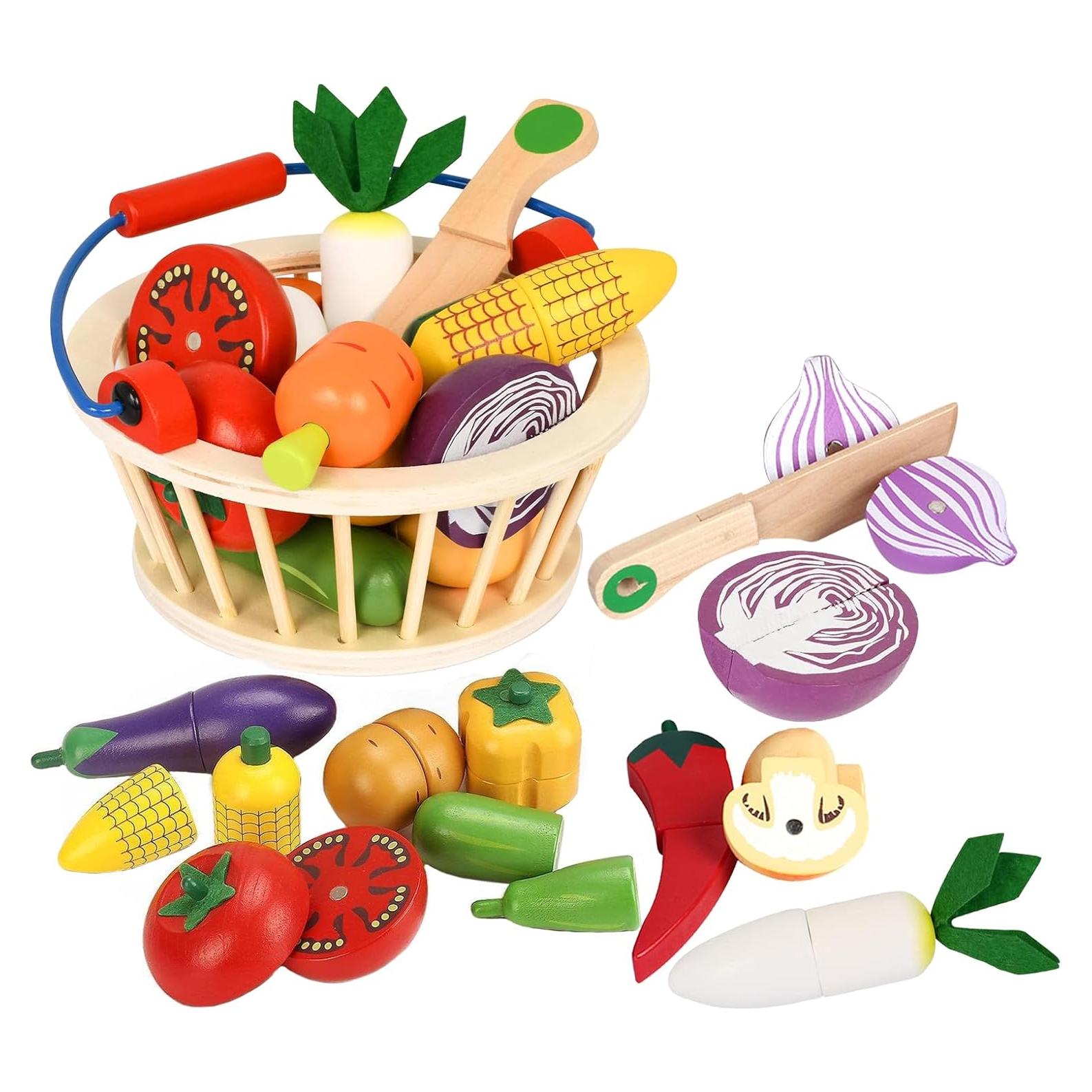 Set de Juguetes de Verdura de Madera Smartwo - 14 Piezas
