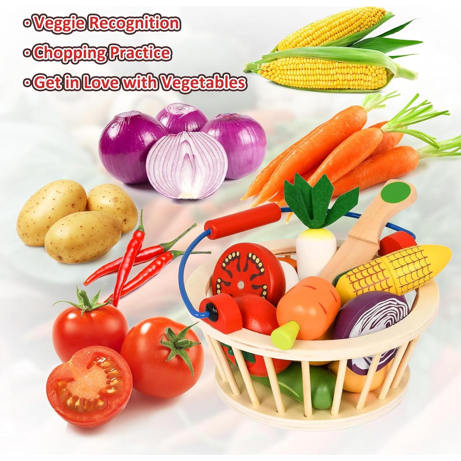 Set de Juguetes de Verdura de Madera Smartwo - 14 Piezas