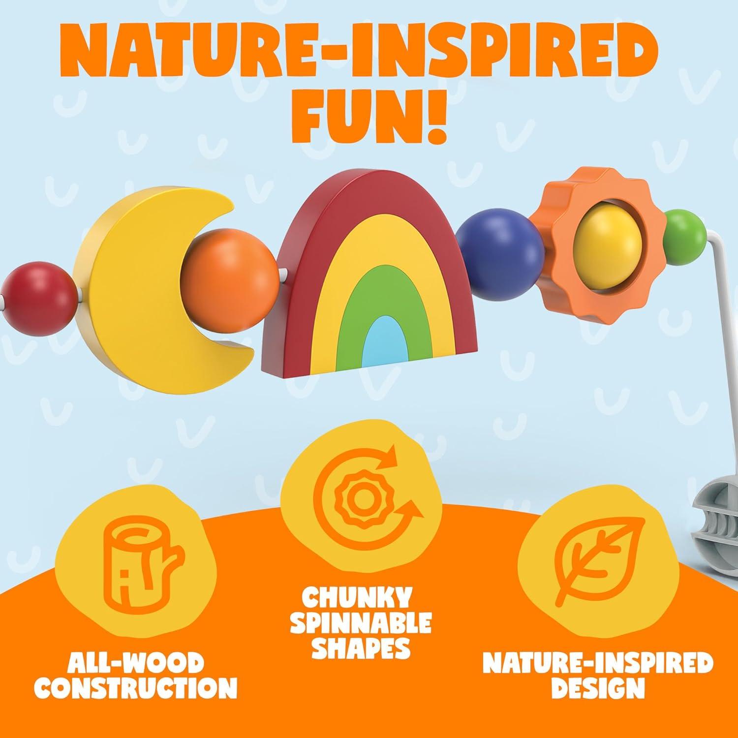 Barra de Juguetes Durabasics para Columpio Baby Bjorn - Madera Colorida