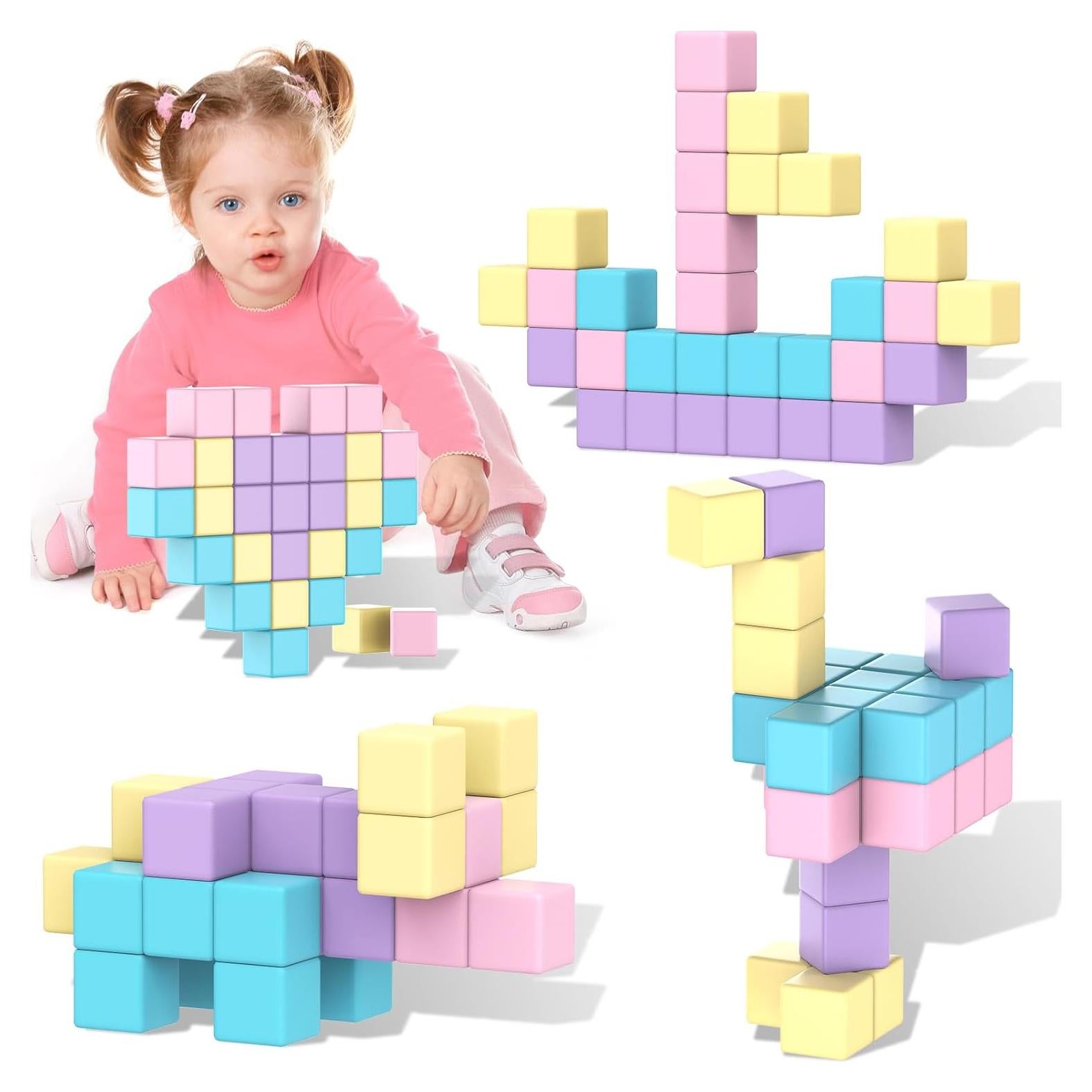 Bloques Magnéticos Macaron SYSKENI 20 Piezas 3.1 cm para Niños