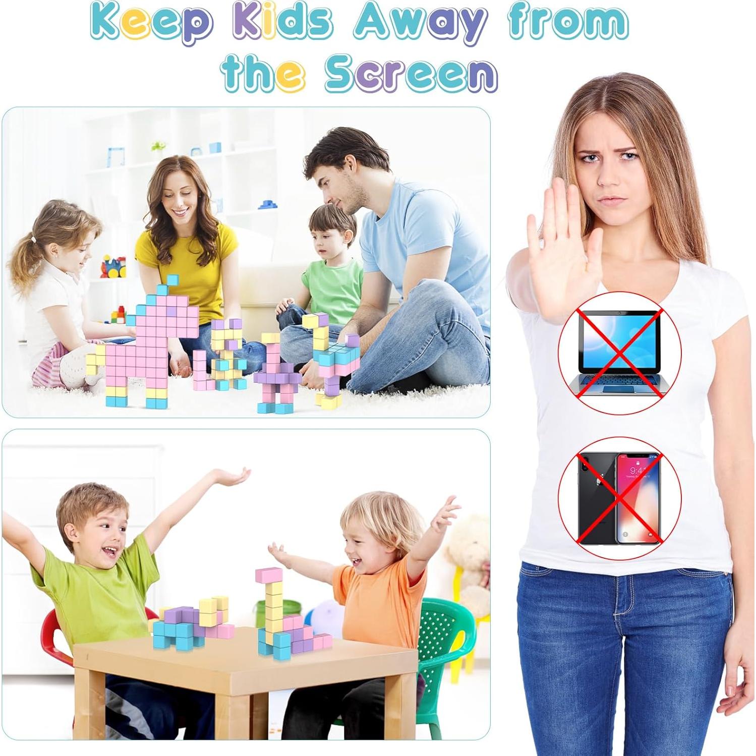 Bloques Magnéticos Macaron SYSKENI 20 Piezas 3.1 cm para Niños