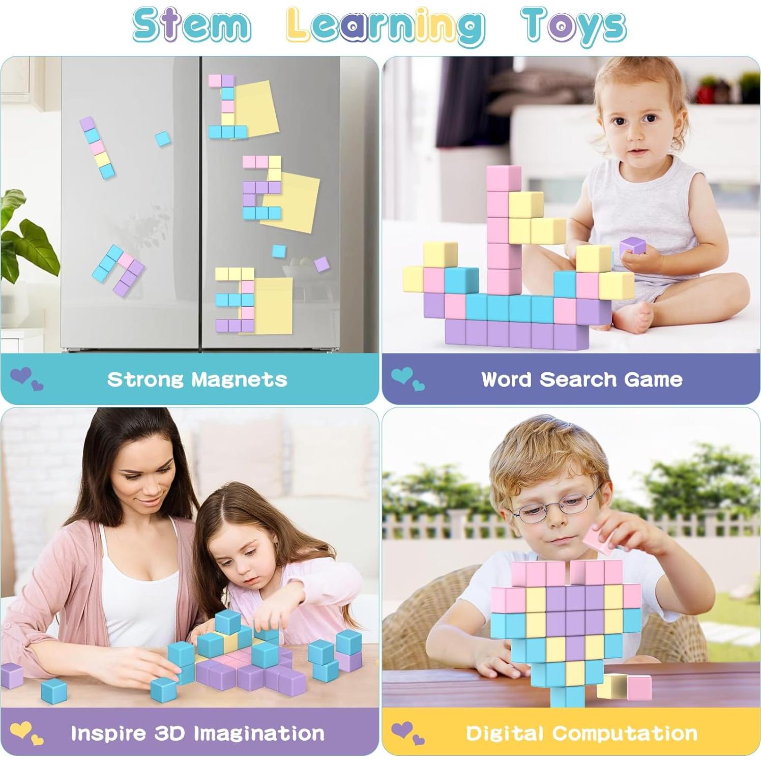 Bloques Magnéticos Macaron SYSKENI 20 Piezas 3.1 cm para Niños