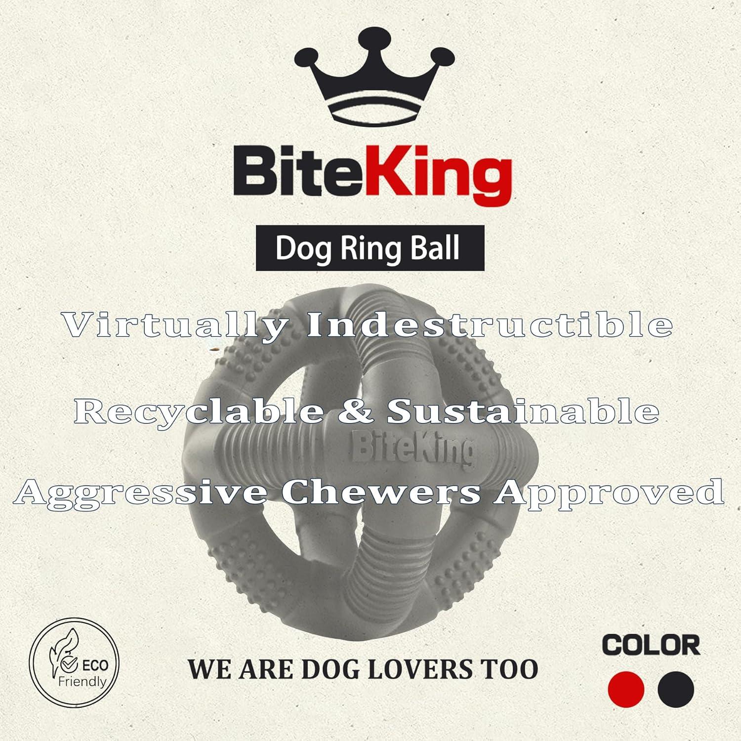 Pelota de Caucho Natural BiteKing para Perros Grandes - Indestructible