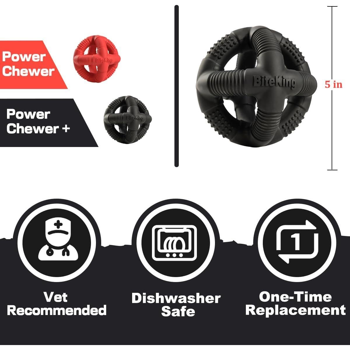 Pelota de Caucho Natural BiteKing para Perros Grandes - Indestructible