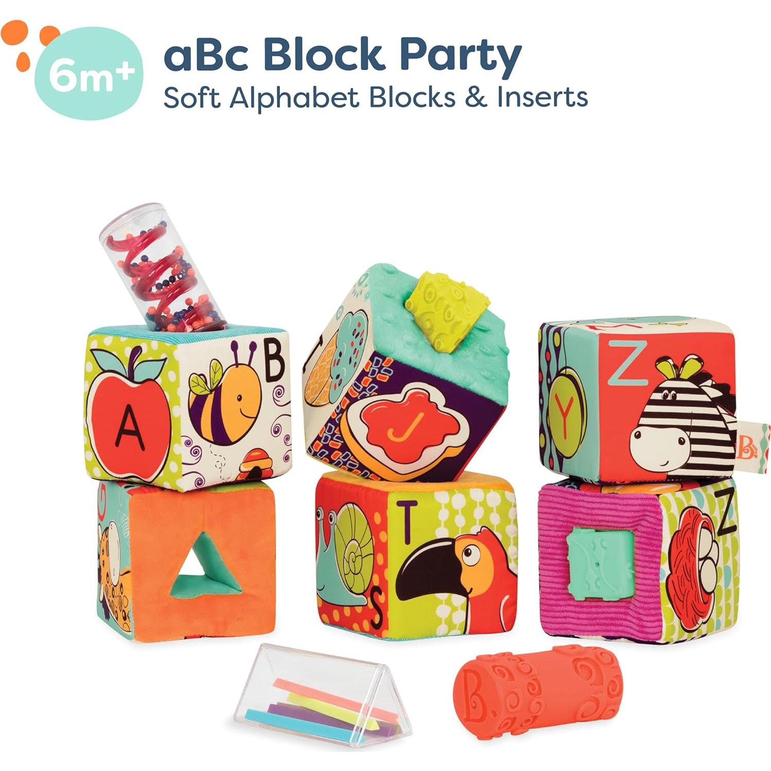 Bloques de Construcción de Tela B. toys - ABC Suaves 6 Piezas
