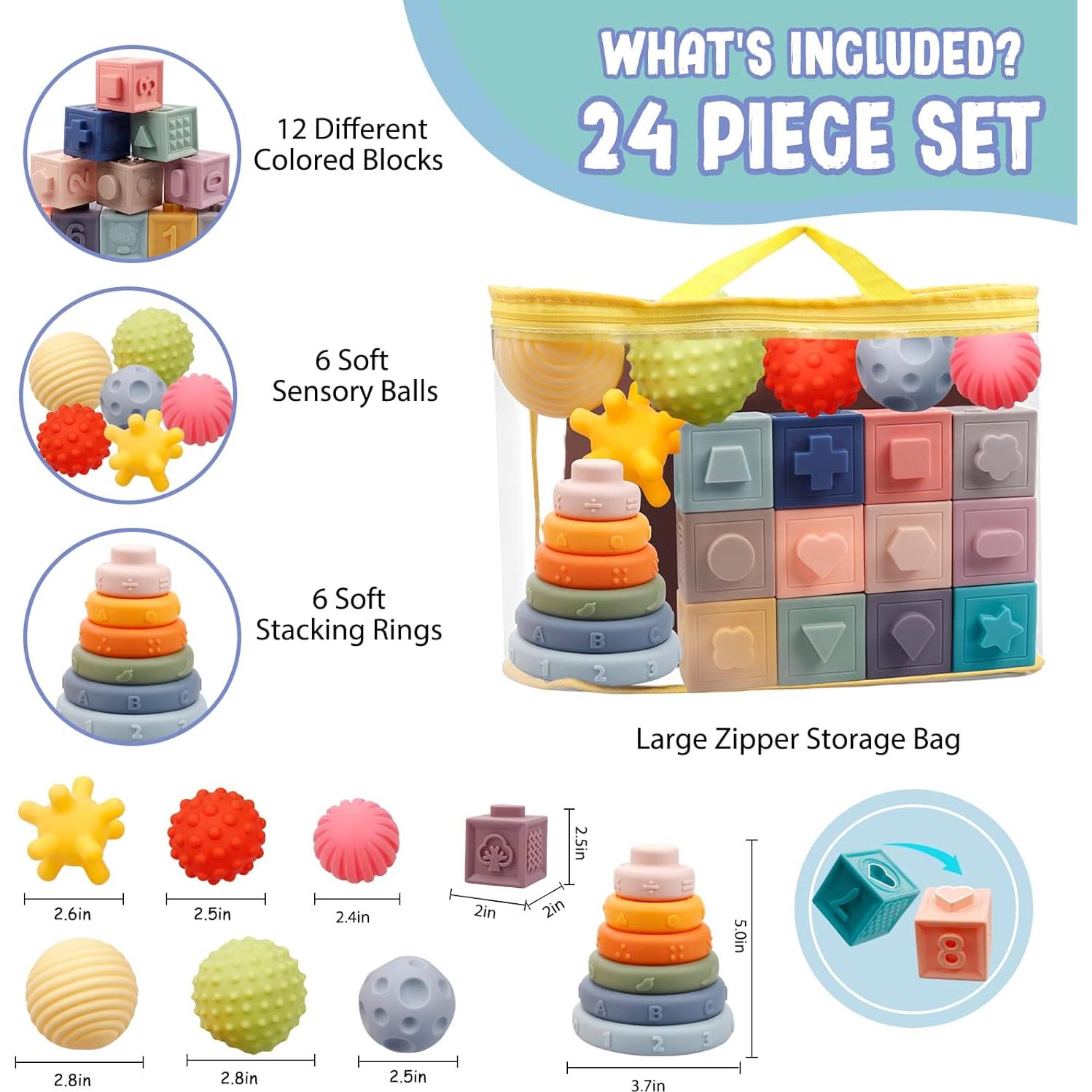 Juguetes Montessori Plunack 3 en 1 para Bebés 6-12 Meses