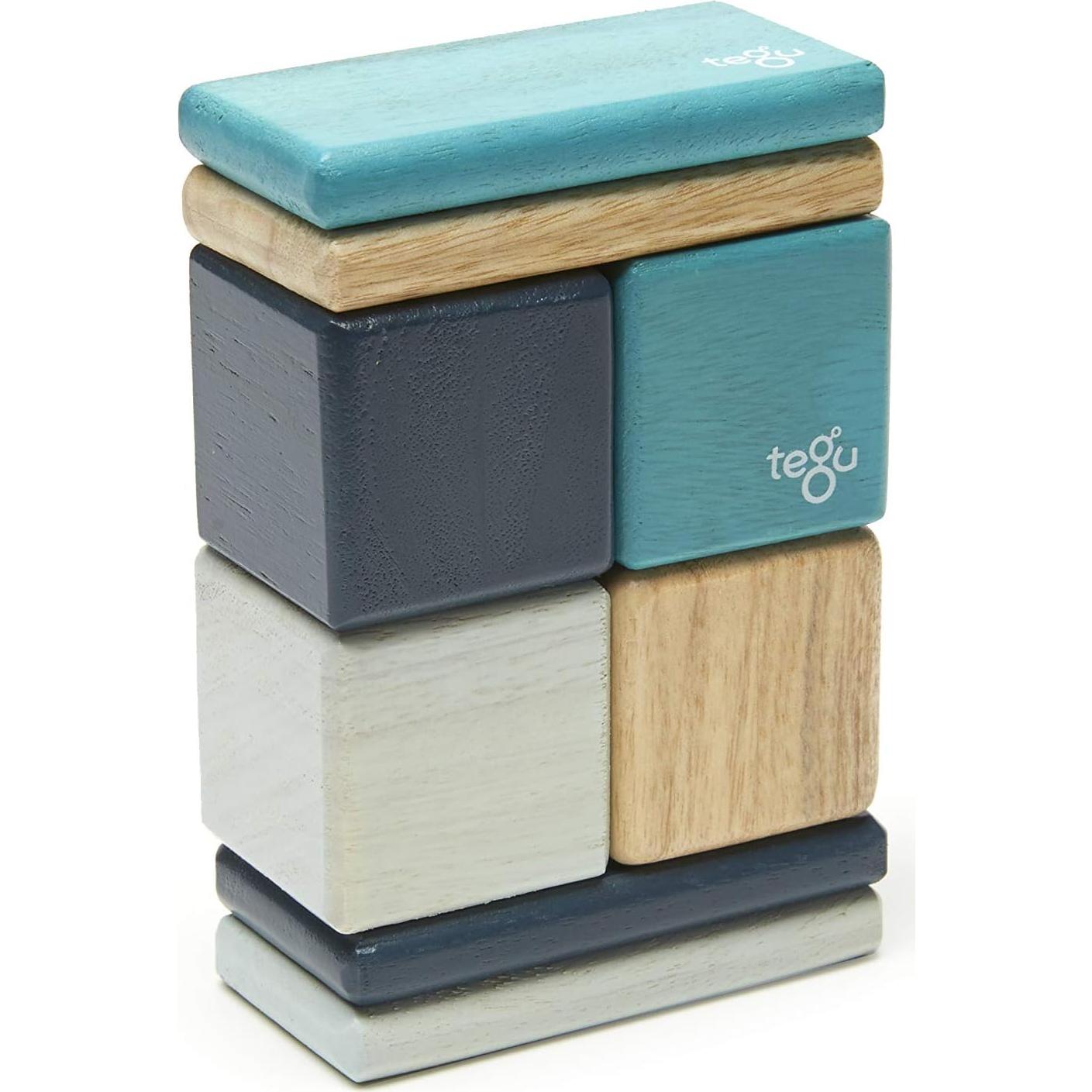 Juego de Bloques Magnéticos Tegu de Madera 8 Piezas Azul
