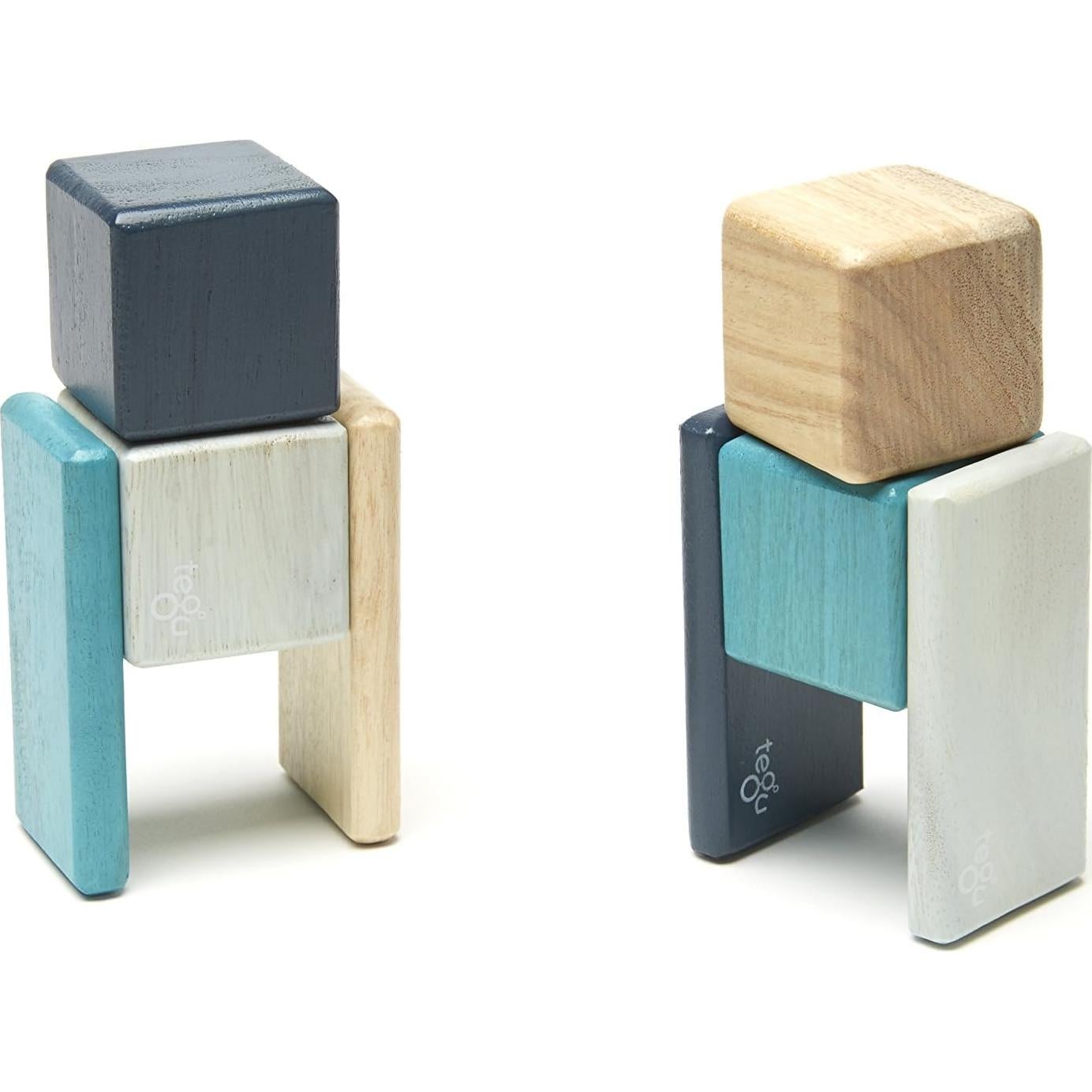Juego de Bloques Magnéticos Tegu de Madera 8 Piezas Azul