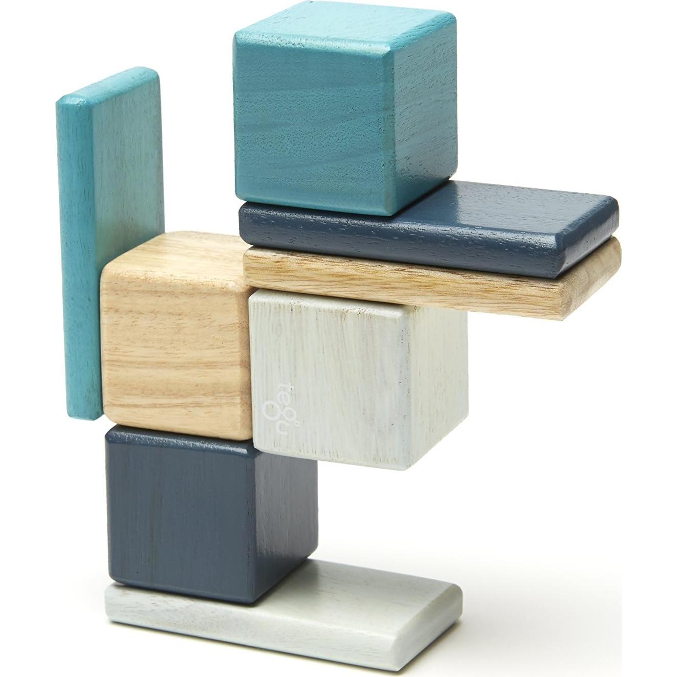 Juego de Bloques Magnéticos Tegu de Madera 8 Piezas Azul