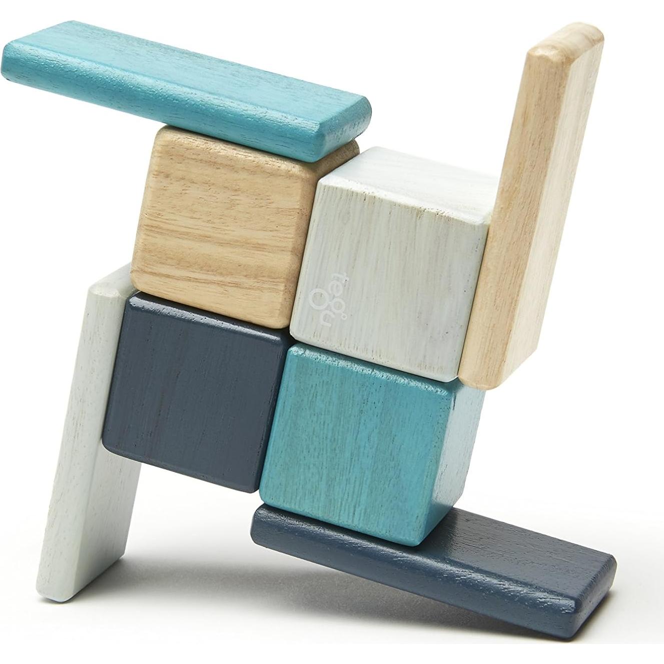 Juego de Bloques Magnéticos Tegu de Madera 8 Piezas Azul