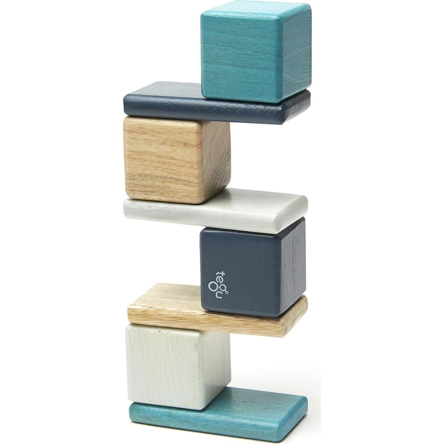 Juego de Bloques Magnéticos Tegu de Madera 8 Piezas Azul