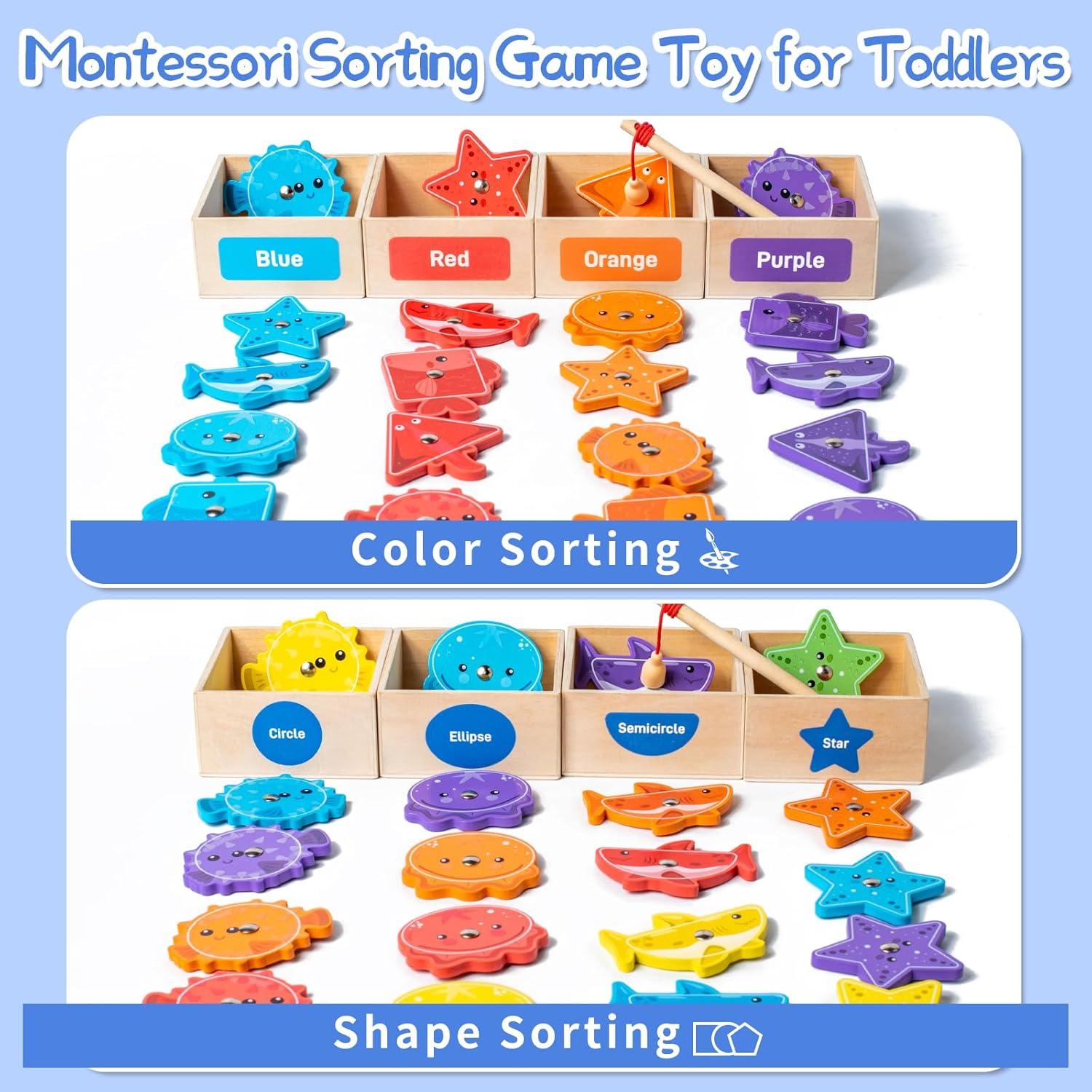 Juego de Pesca Magnético Montessori Smartwo 36 Piezas