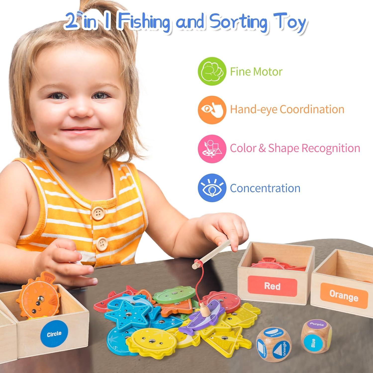 Juego de Pesca Magnético Montessori Smartwo 36 Piezas