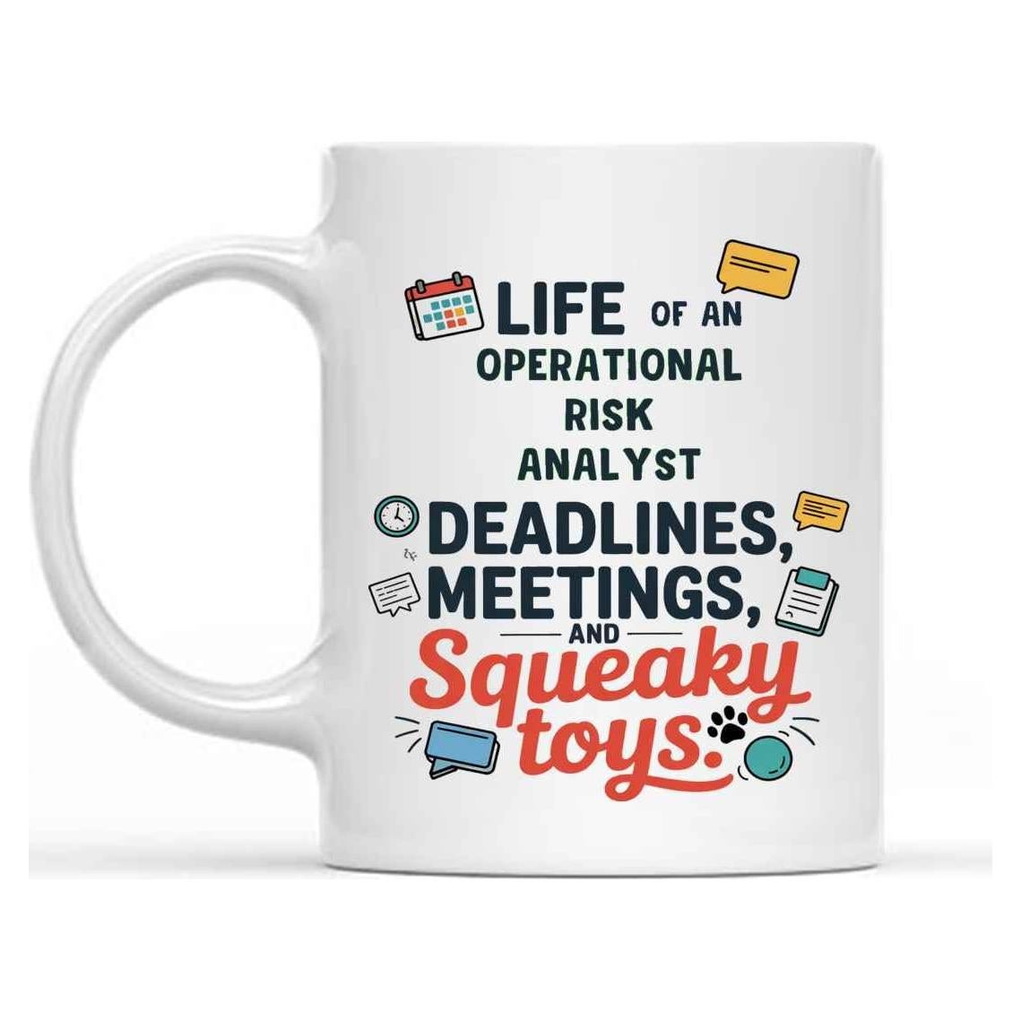 Taza de Café Cerámica Blanca 11 Oz para Analista de Riesgos