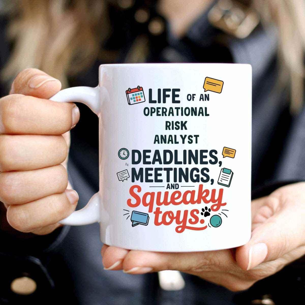 Taza de Café Cerámica Blanca 11 Oz para Analista de Riesgos