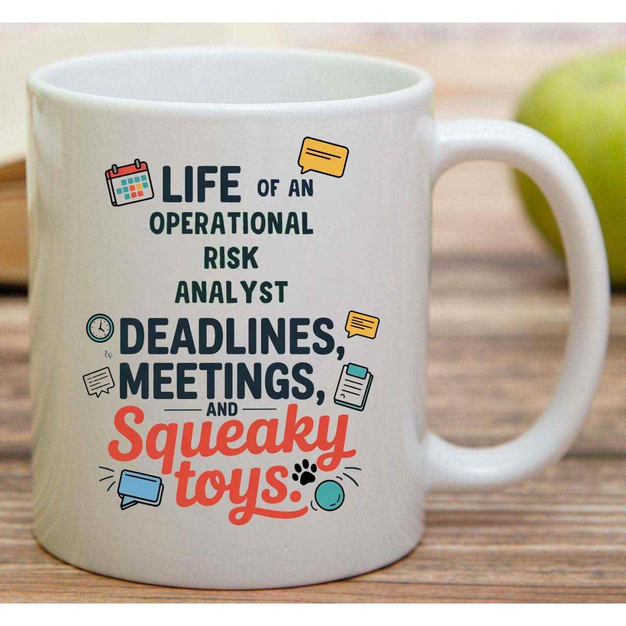 Taza de Café Cerámica Blanca 11 Oz para Analista de Riesgos