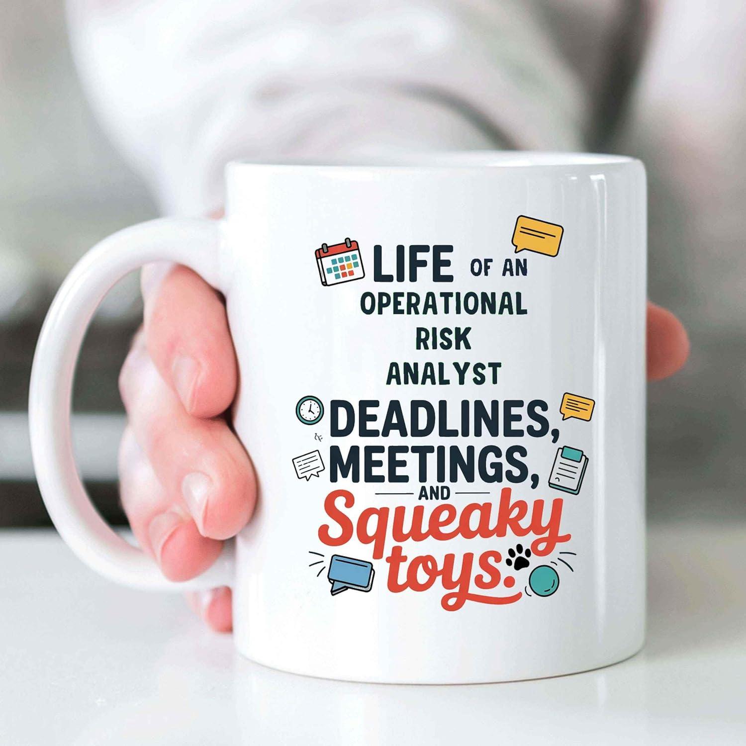 Taza de Café Cerámica Blanca 11 Oz para Analista de Riesgos