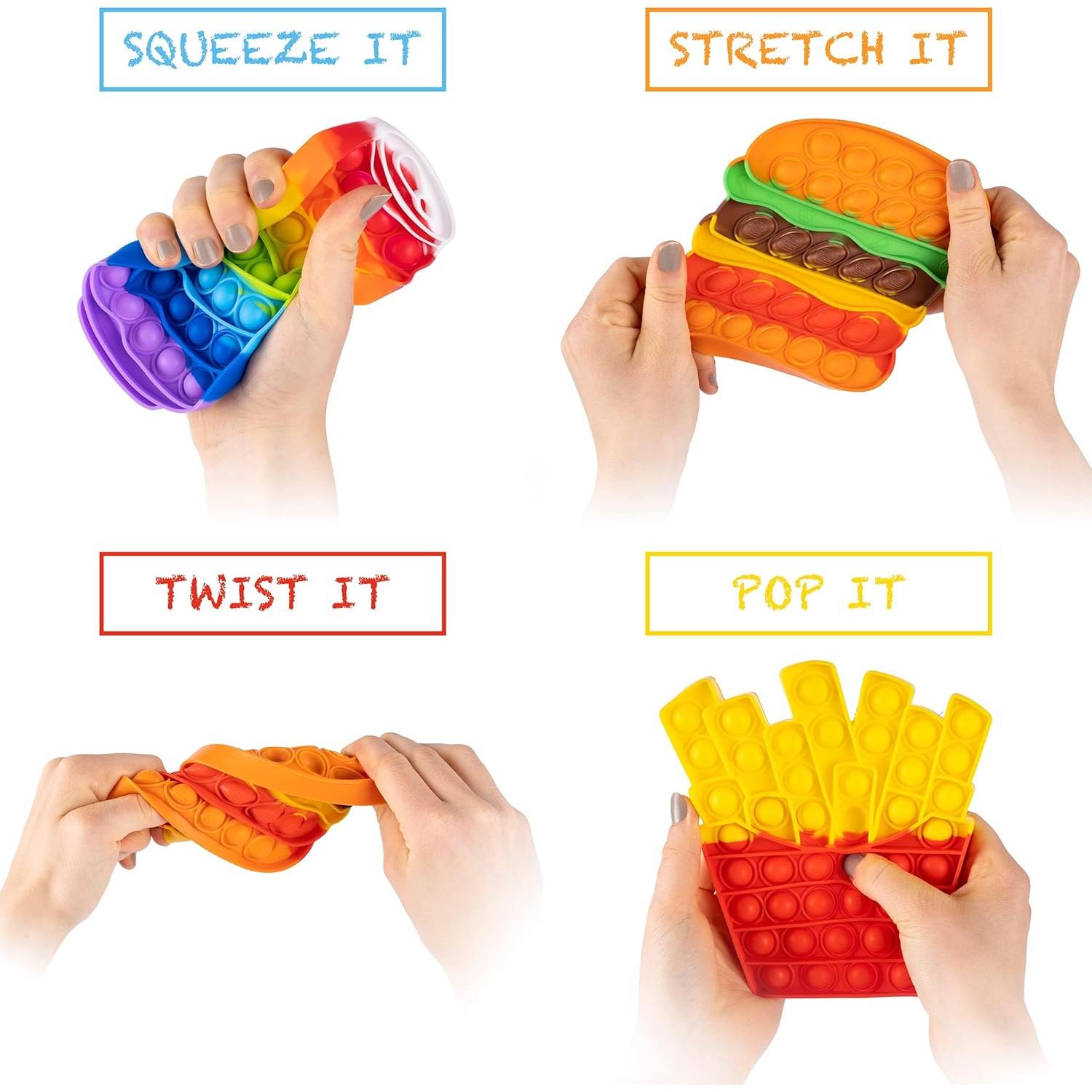 Paquete de Juguetes Antiestrés Ronton - 4 Poppers Comida