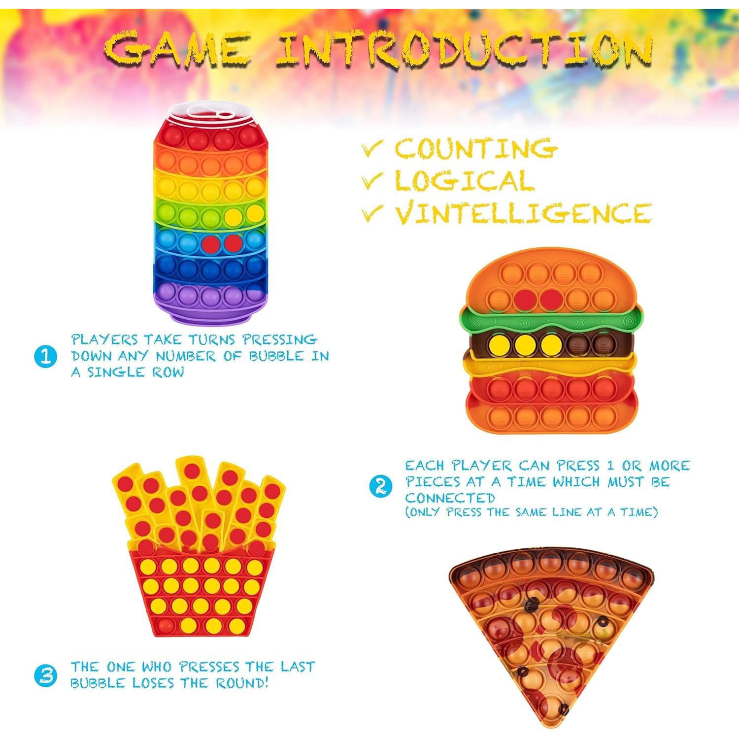 Paquete de Juguetes Antiestrés Ronton - 4 Poppers Comida