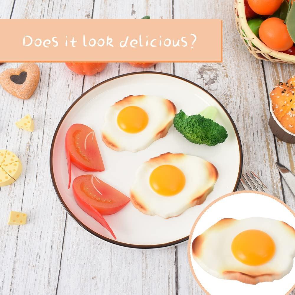 Huevo Frito Falso Juguete Hagao 2 Piezas Decoración Cocina