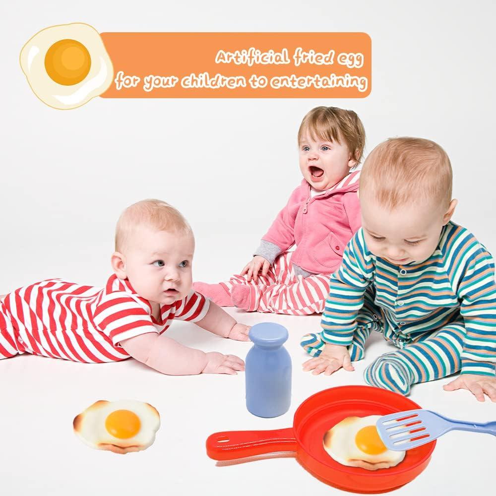 Huevo Frito Falso Juguete Hagao 2 Piezas Decoración Cocina