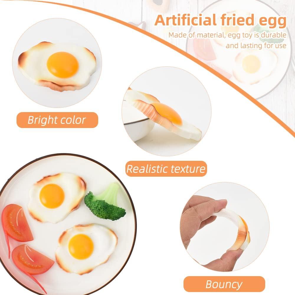 Huevo Frito Falso Juguete Hagao 2 Piezas Decoración Cocina
